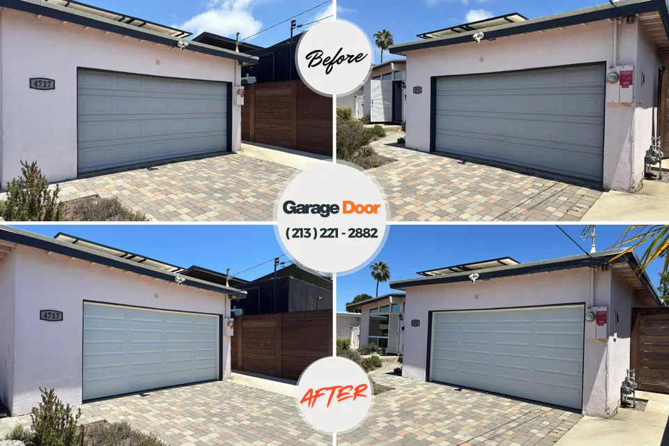 Before and after: garage door repair Little Chute, WI